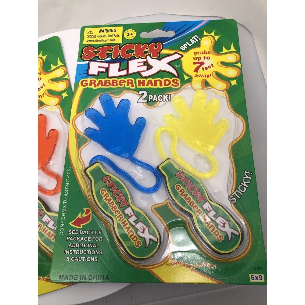 2‎ Packs of 2 Sticky Flex Grabber Hands Grab up to 7 feet with 2 inches Hand